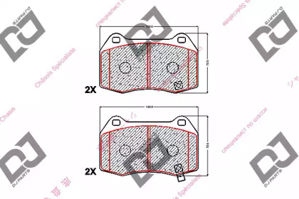 Комплект тормозных колодок DJ PARTS BP1528